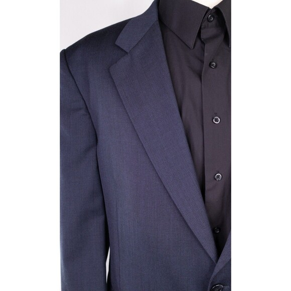 Paul Dione Wool Sport Coat Blazer Jacket 44r Solid Blue two Button Vent-Less - Picture 5 of 14
